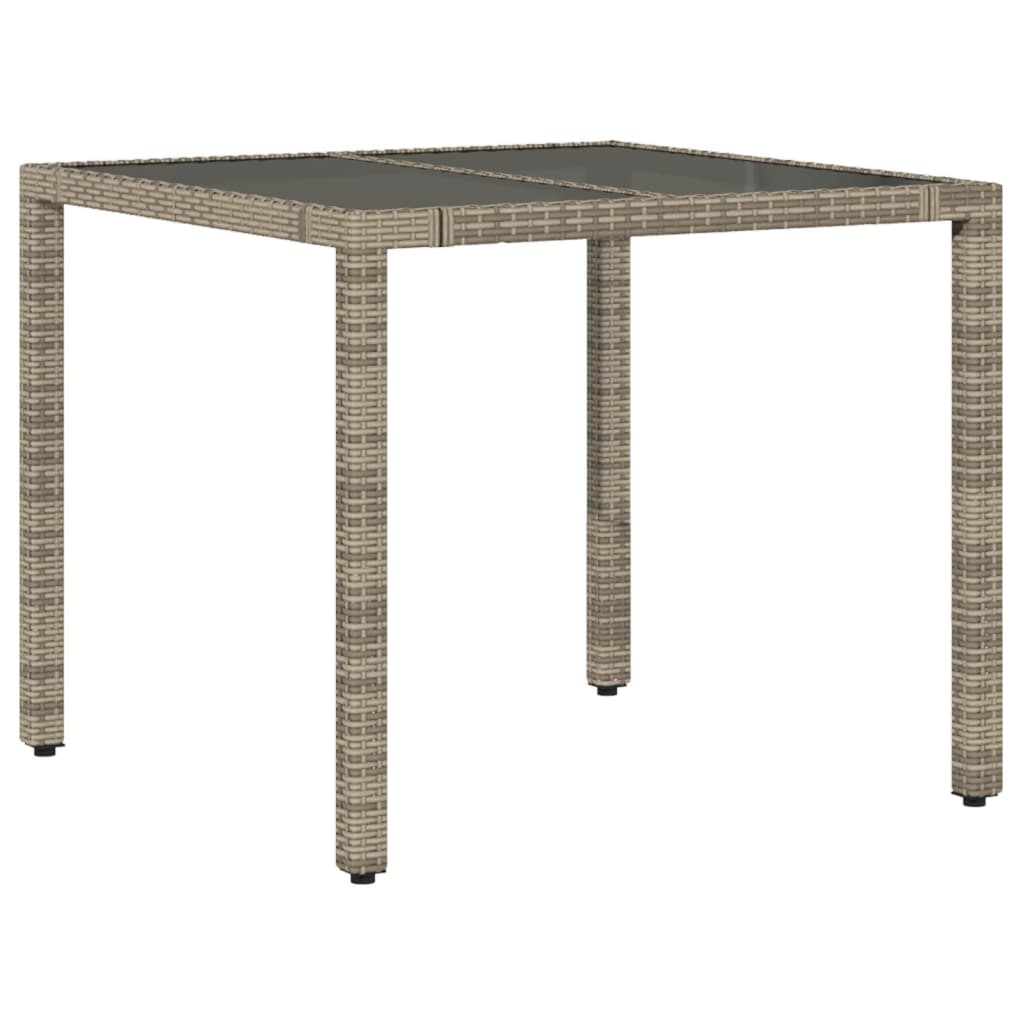 Ensemble de bistro de jardin 3 pcs coussins gris poly rotin