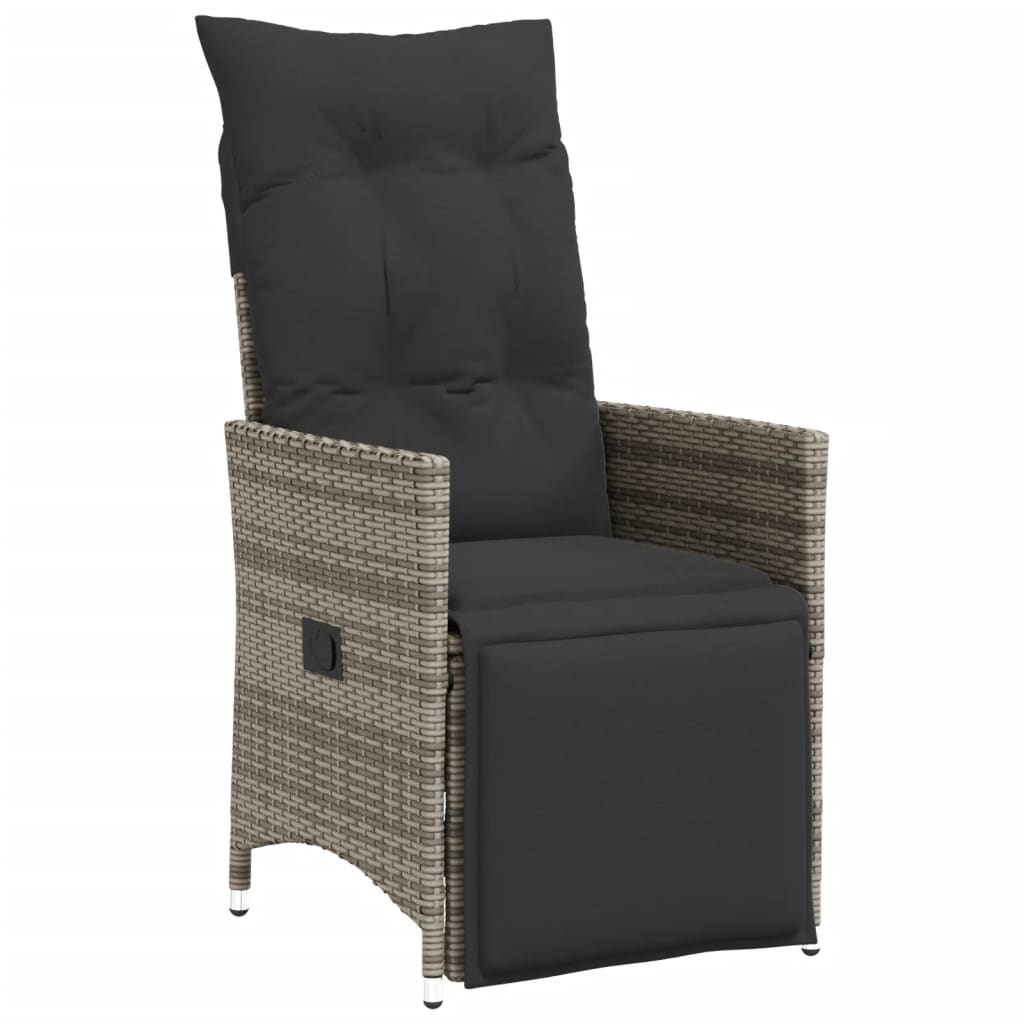 Ensemble de bistro de jardin 5 pcs coussins gris poly rotin