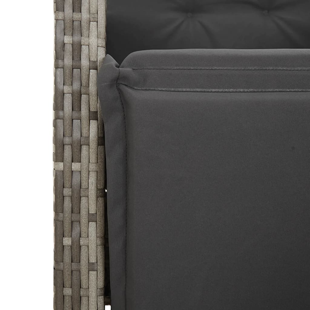Ensemble de bistro de jardin 5 pcs coussins gris poly rotin