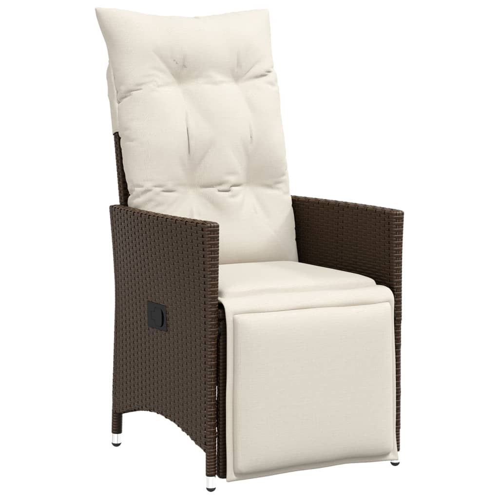 Ensemble de bistro de jardin 5 pcs coussins marron poly rotin