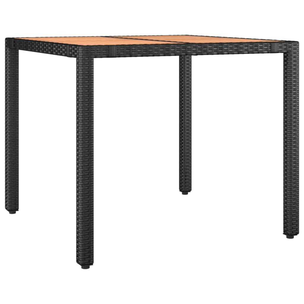 Ensemble de bistro de jardin 3 pcs coussins noir poly rotin