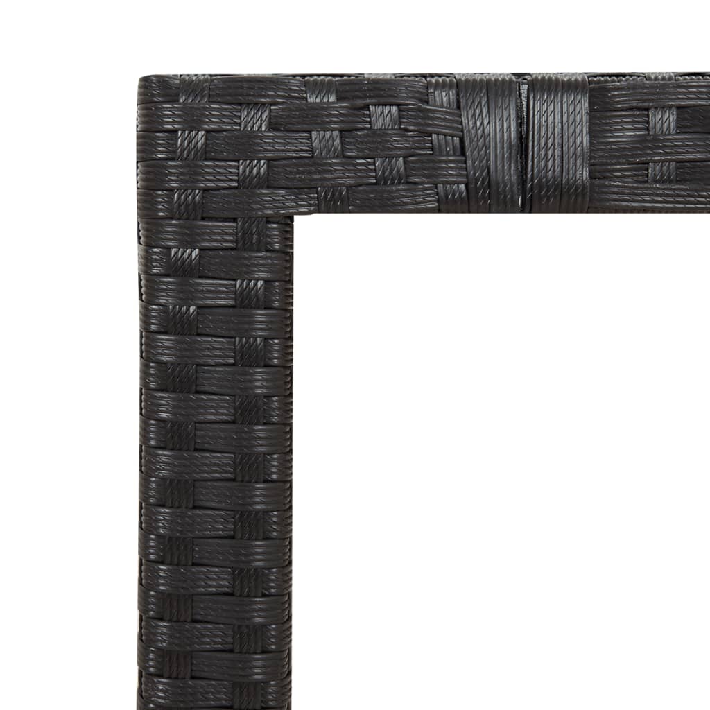 Ensemble de bistro de jardin 5 pcs coussins noir poly rotin