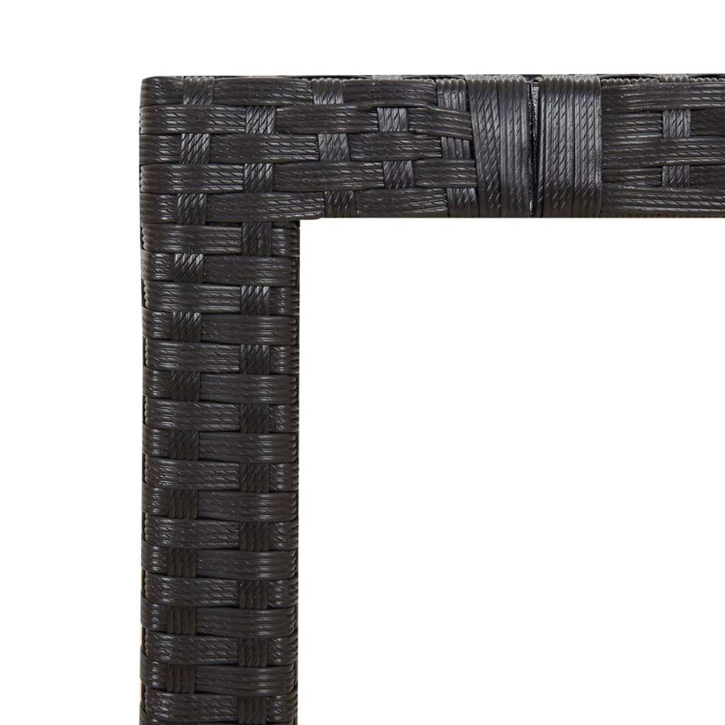 Ensemble de bistro de jardin 7 pcs coussins noir poly rotin