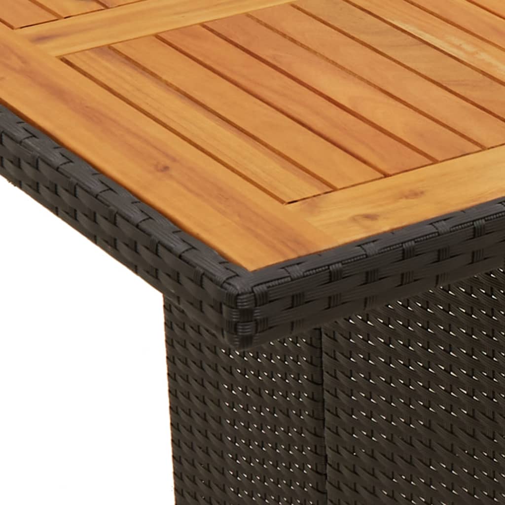 Ensemble de bistro de jardin 7 pcs coussins noir poly rotin