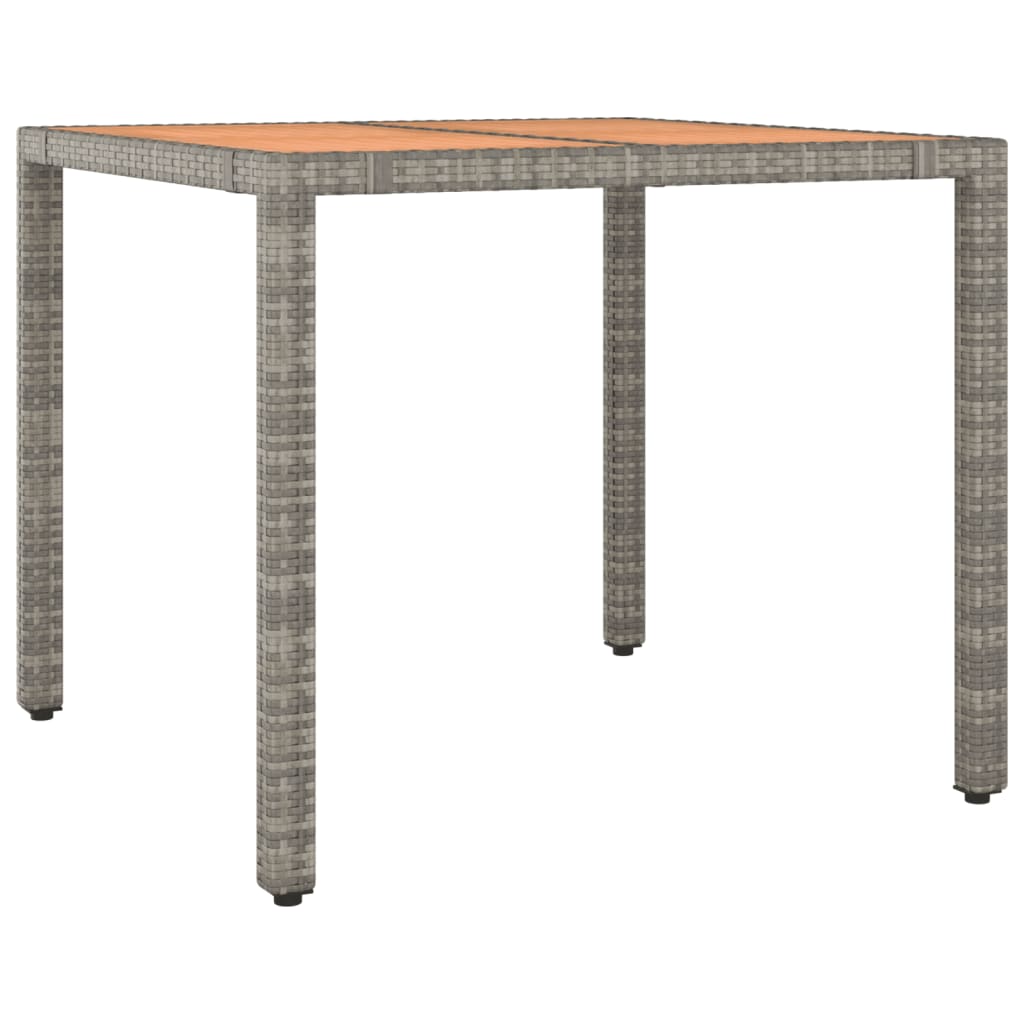 Ensemble de bistro de jardin 3 pcs coussins gris poly rotin
