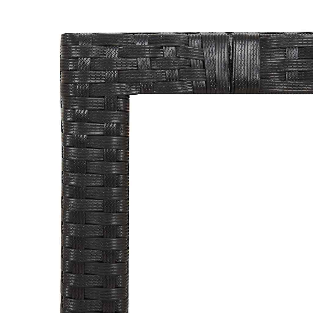 Ensemble de bistro de jardin 3 pcs coussins noir poly rotin