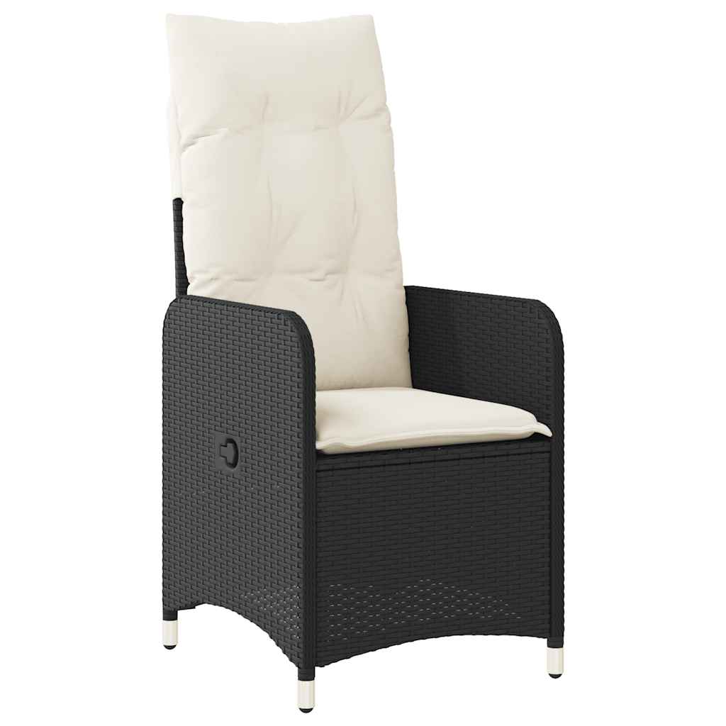 Ensemble de bistro de jardin 5 pcs coussins noir poly rotin