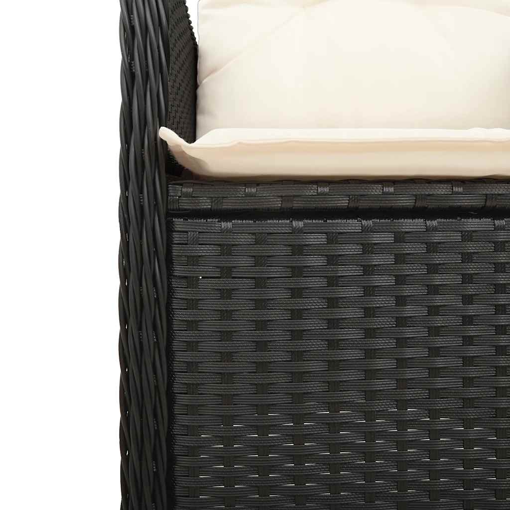 Ensemble de bistro de jardin 5 pcs coussins noir poly rotin
