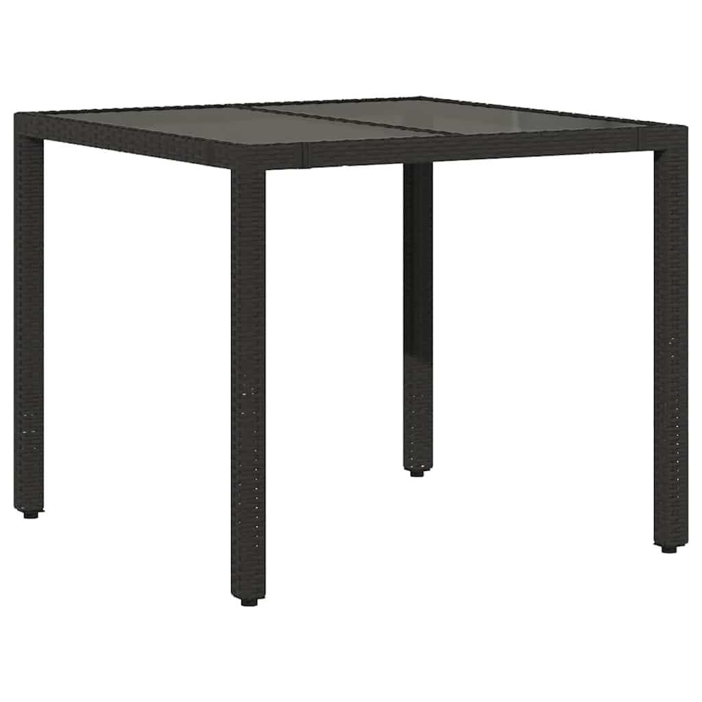Ensemble de bistro de jardin 3 pcs coussins noir poly rotin