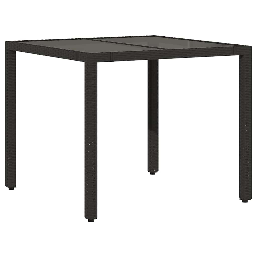 Ensemble de bistro de jardin 5 pcs coussins noir poly rotin