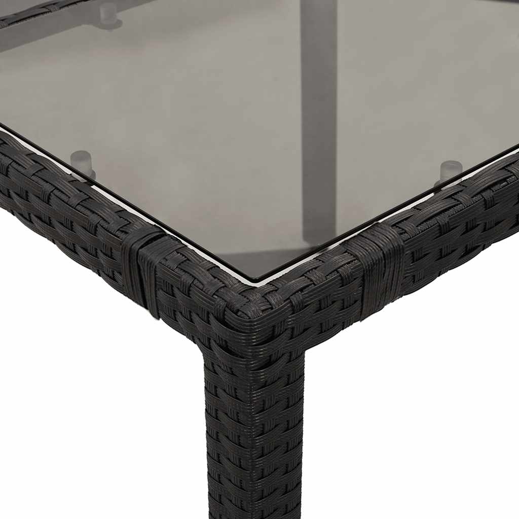 Ensemble de bistro de jardin 7 pcs coussins noir poly rotin
