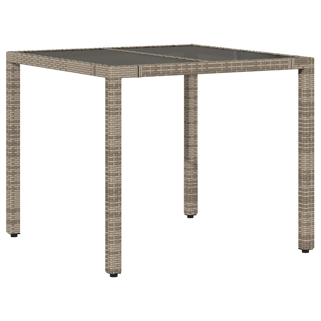Ensemble de bistro de jardin 3 pcs coussins gris poly rotin
