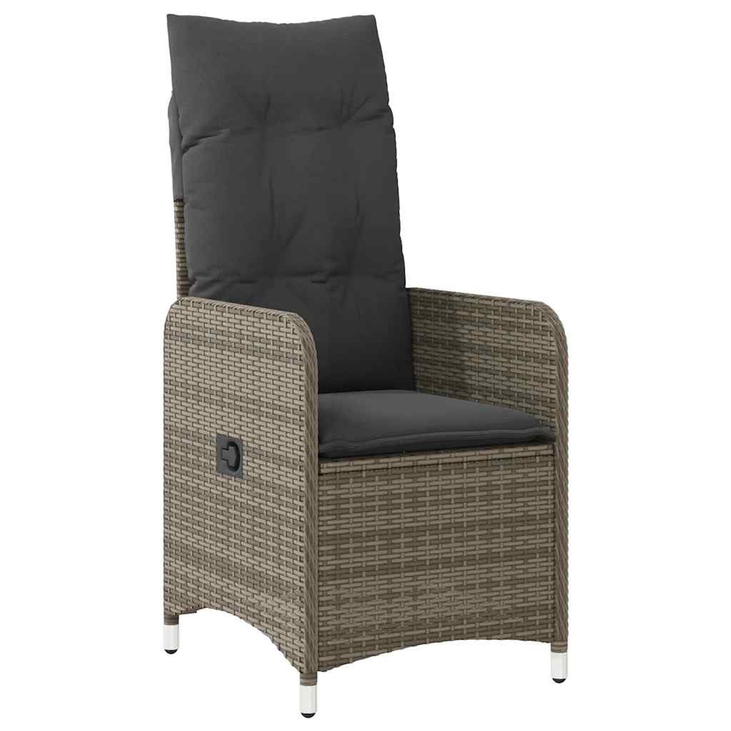 Ensemble de bistro de jardin 5 pcs coussins gris poly rotin