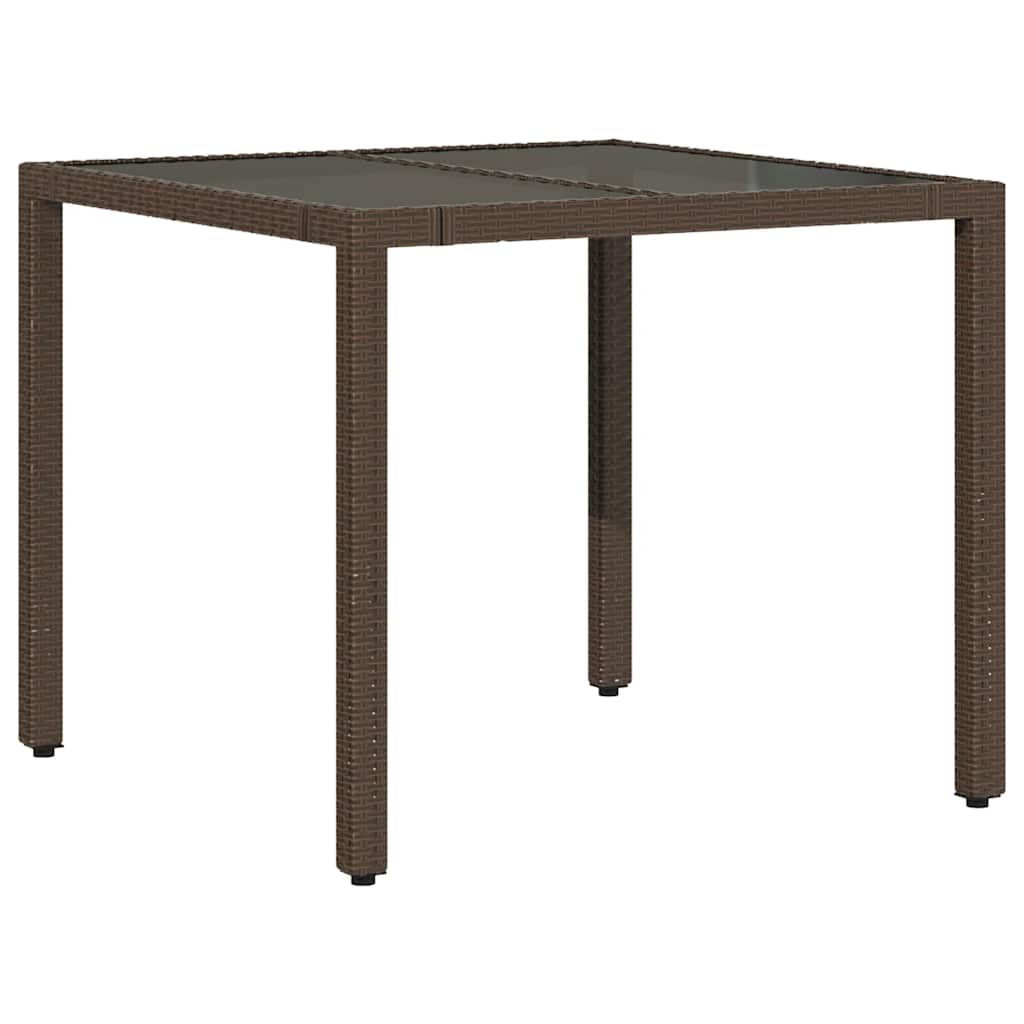 Ensemble de bistro de jardin 5 pcs coussins marron poly rotin