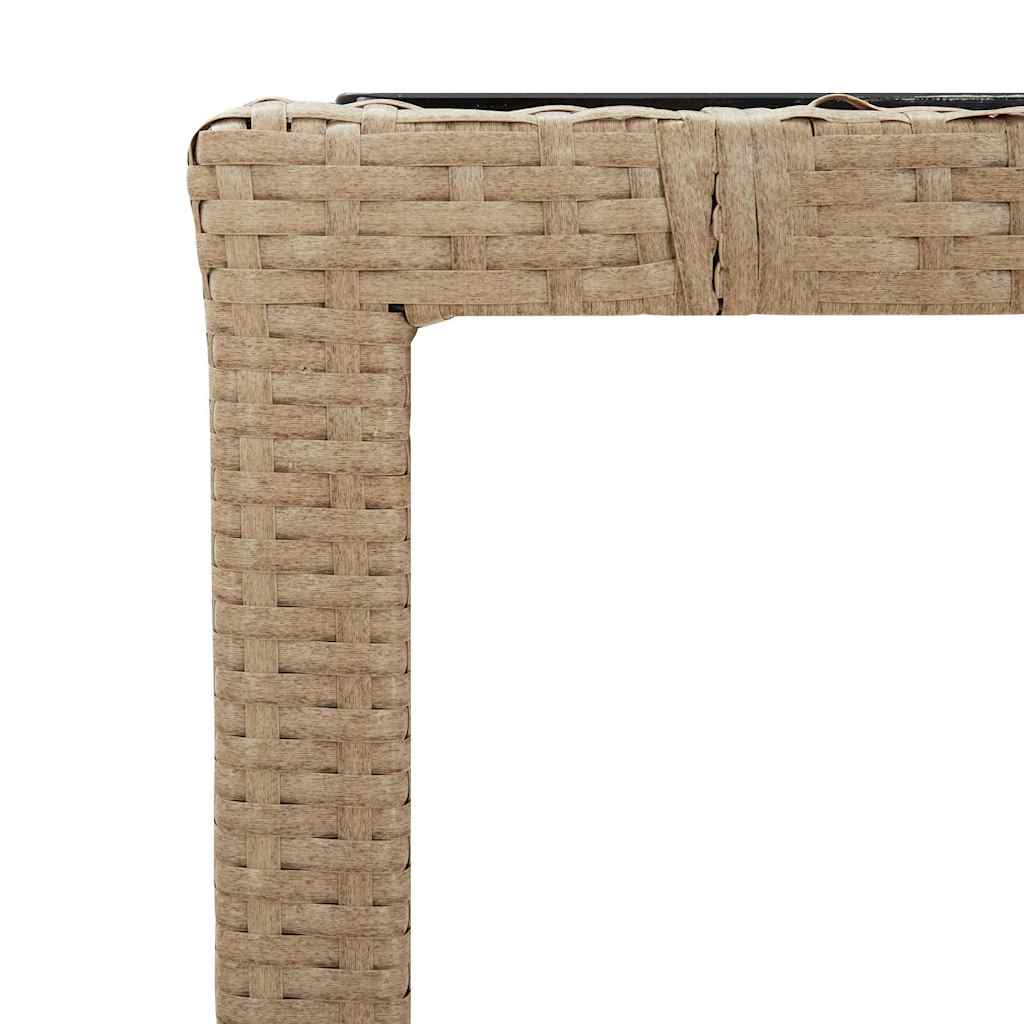 Ensemble de bistro de jardin 3 pcs coussins beige poly rotin