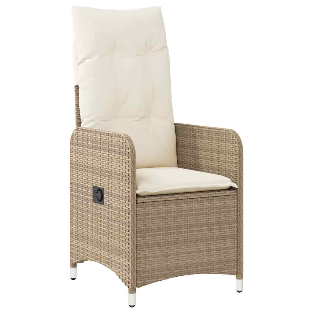 Ensemble de bistro de jardin 5 pcs coussins beige poly rotin