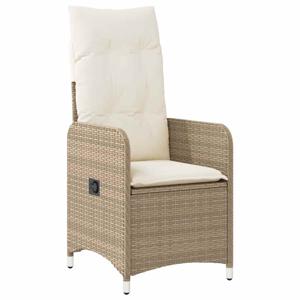 Ensemble de bistro de jardin 5 pcs coussins beige poly rotin