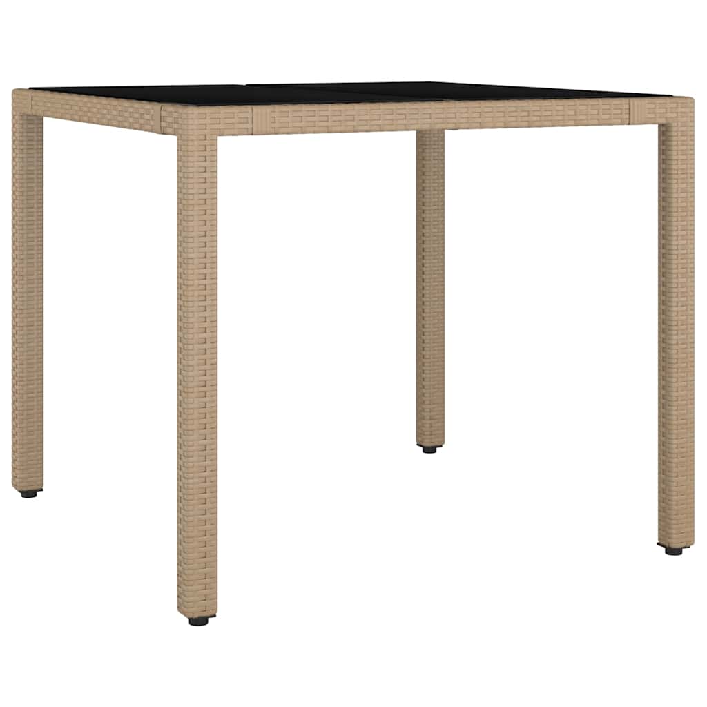 Ensemble de bistro de jardin 5 pcs coussins beige poly rotin