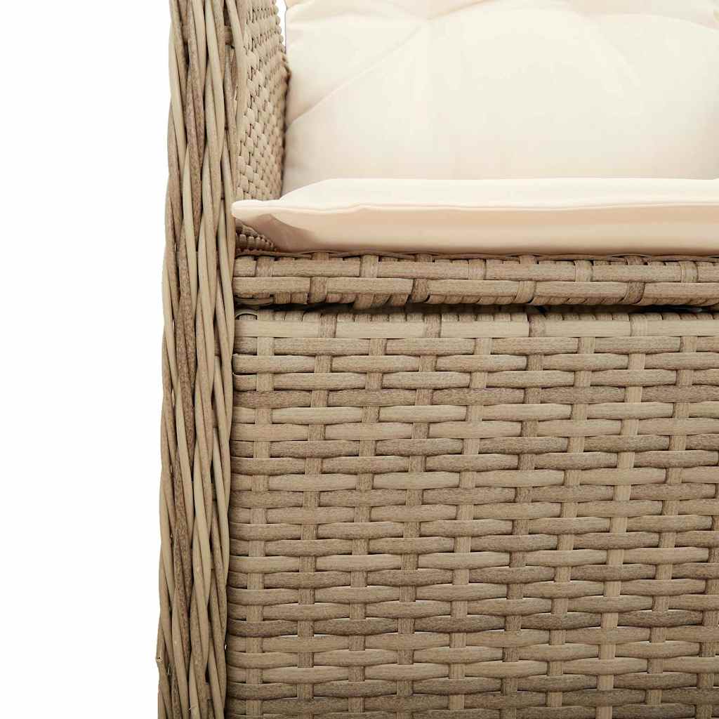 Ensemble de bistro de jardin 5 pcs coussins beige poly rotin