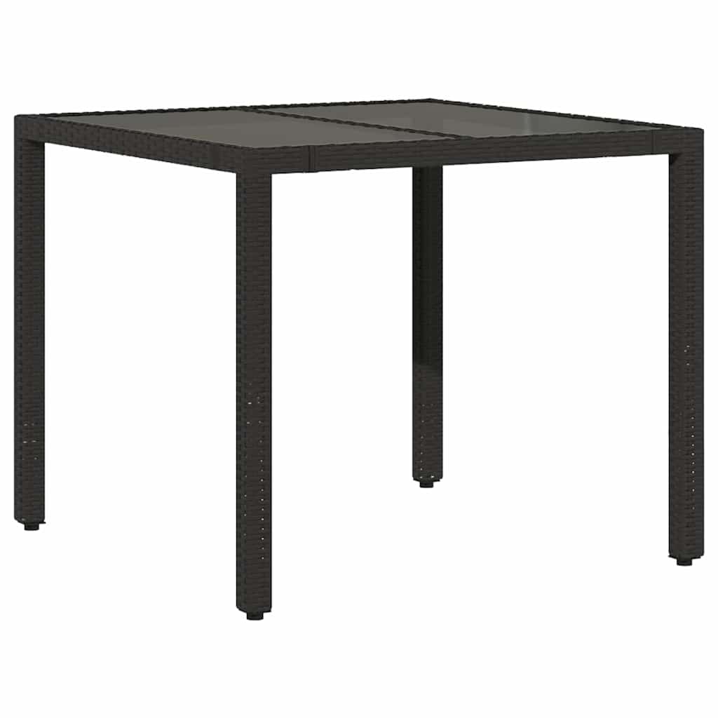 Ensemble de bistro de jardin 5 pcs coussins noir poly rotin