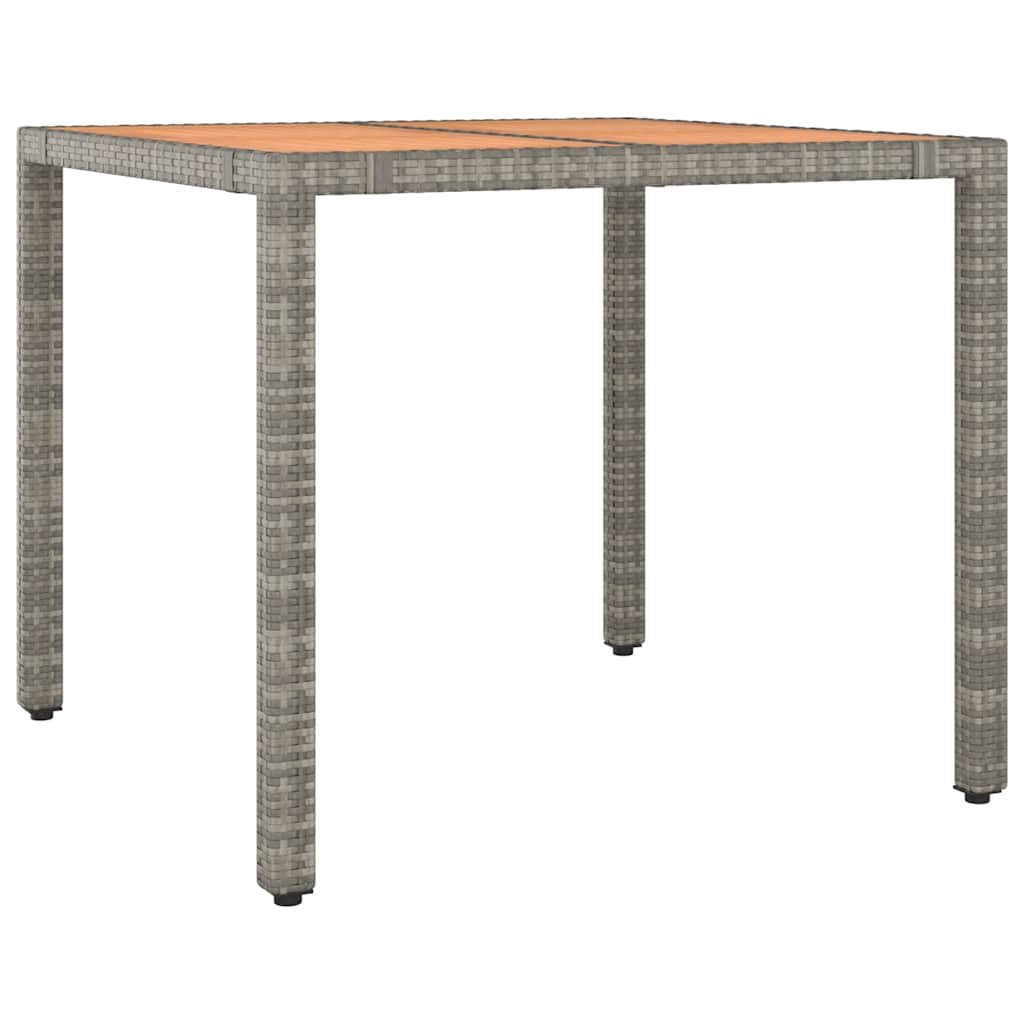 Ensemble de bistro de jardin 5 pcs coussins gris poly rotin