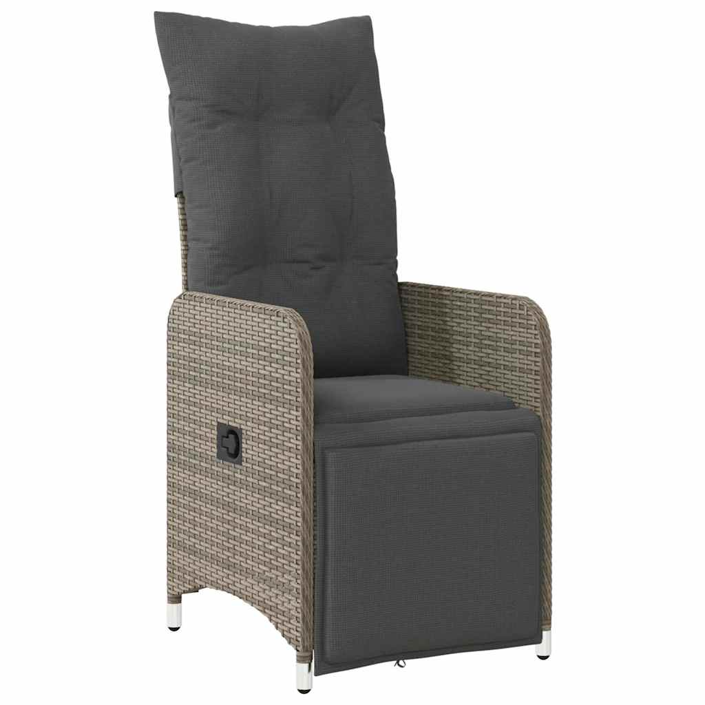 Ensemble de bistro de jardin 3 pcs coussins gris poly rotin