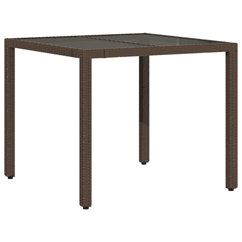 Ensemble de bistro de jardin 3 pcs coussins marron poly rotin