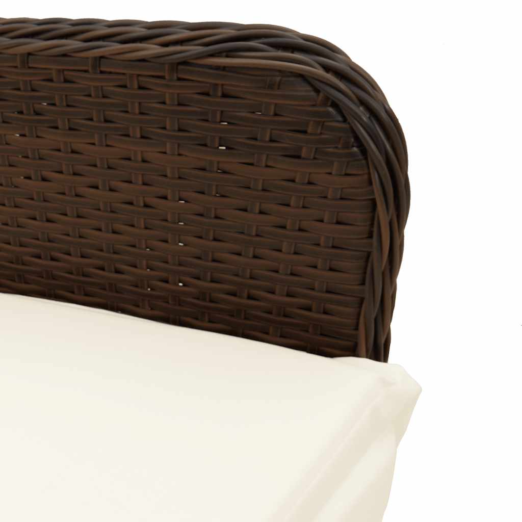Ensemble de bistro de jardin 3 pcs coussins marron poly rotin