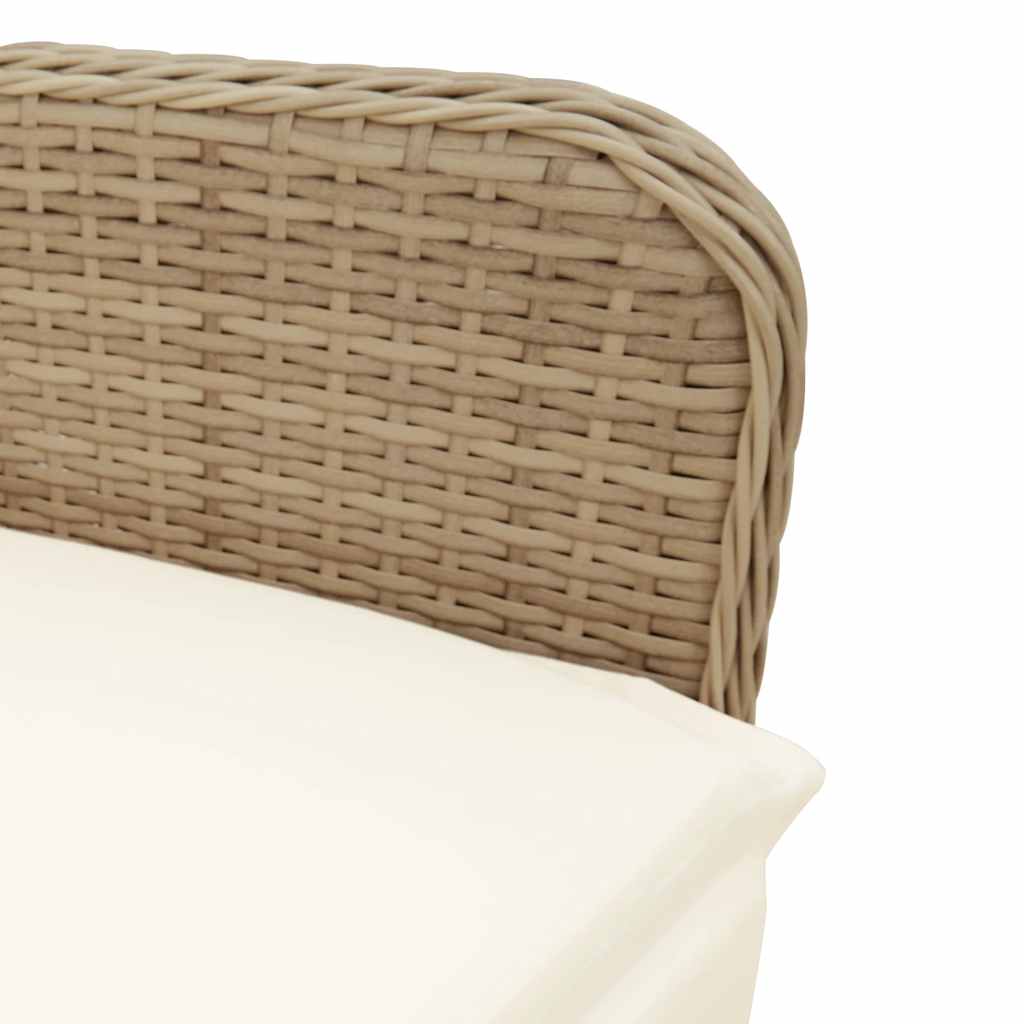 Ensemble de bistro de jardin 3 pcs coussins marron poly rotin