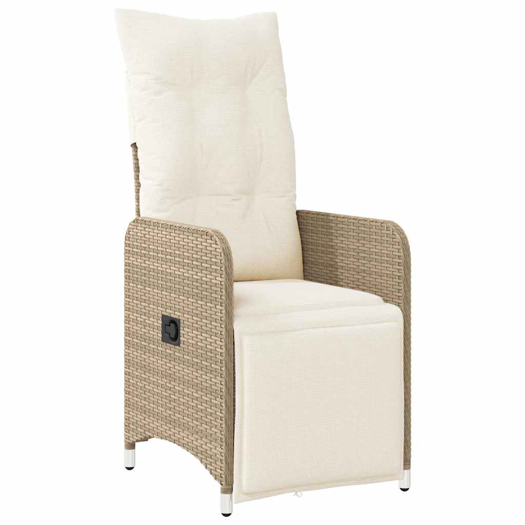 Ensemble de bistro de jardin 5 pcs coussins marron poly rotin