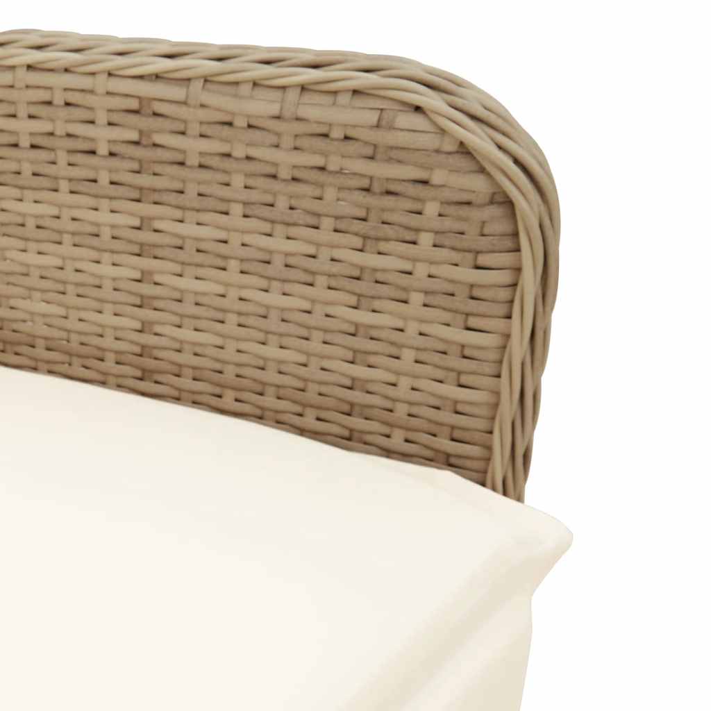 Ensemble de bistro de jardin 5 pcs coussins marron poly rotin