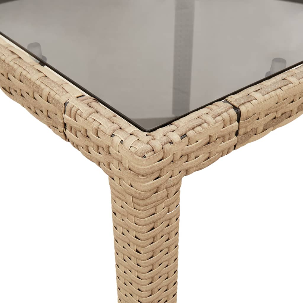 Ensemble à manger de jardin et coussins 3 pcs beige rotin verre