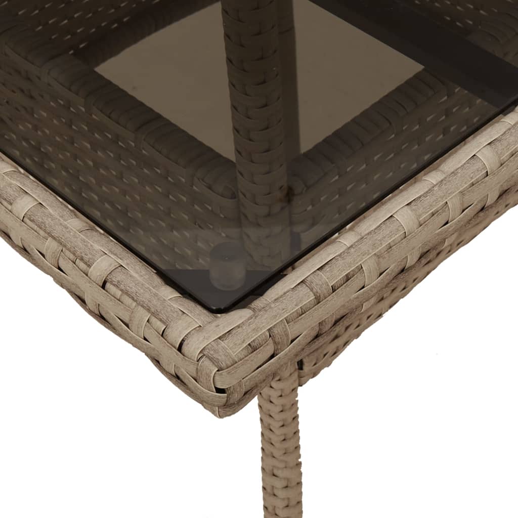 Ensemble à manger de jardin et coussins 3 pcs beige rotin verre