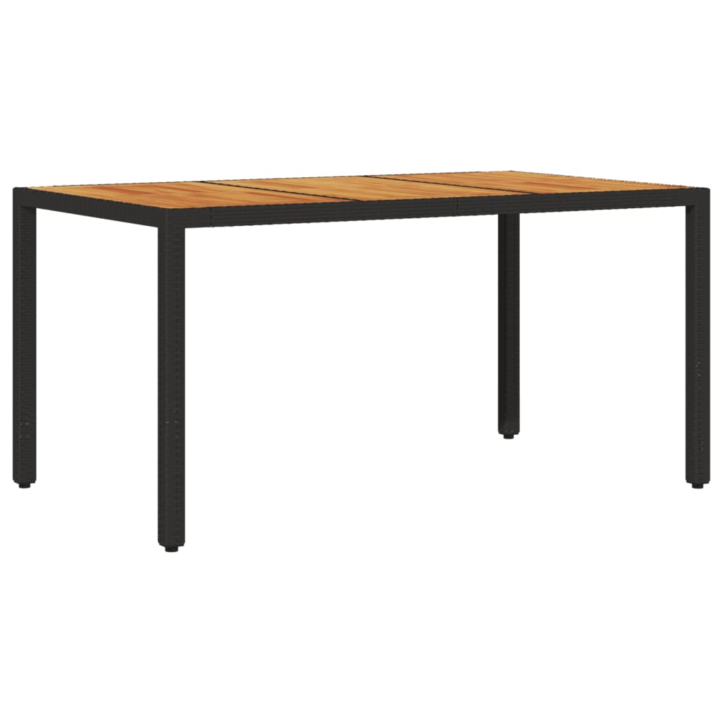 Ensemble à manger de jardin et coussins 7pcs noir rotin acacia - XIOS
