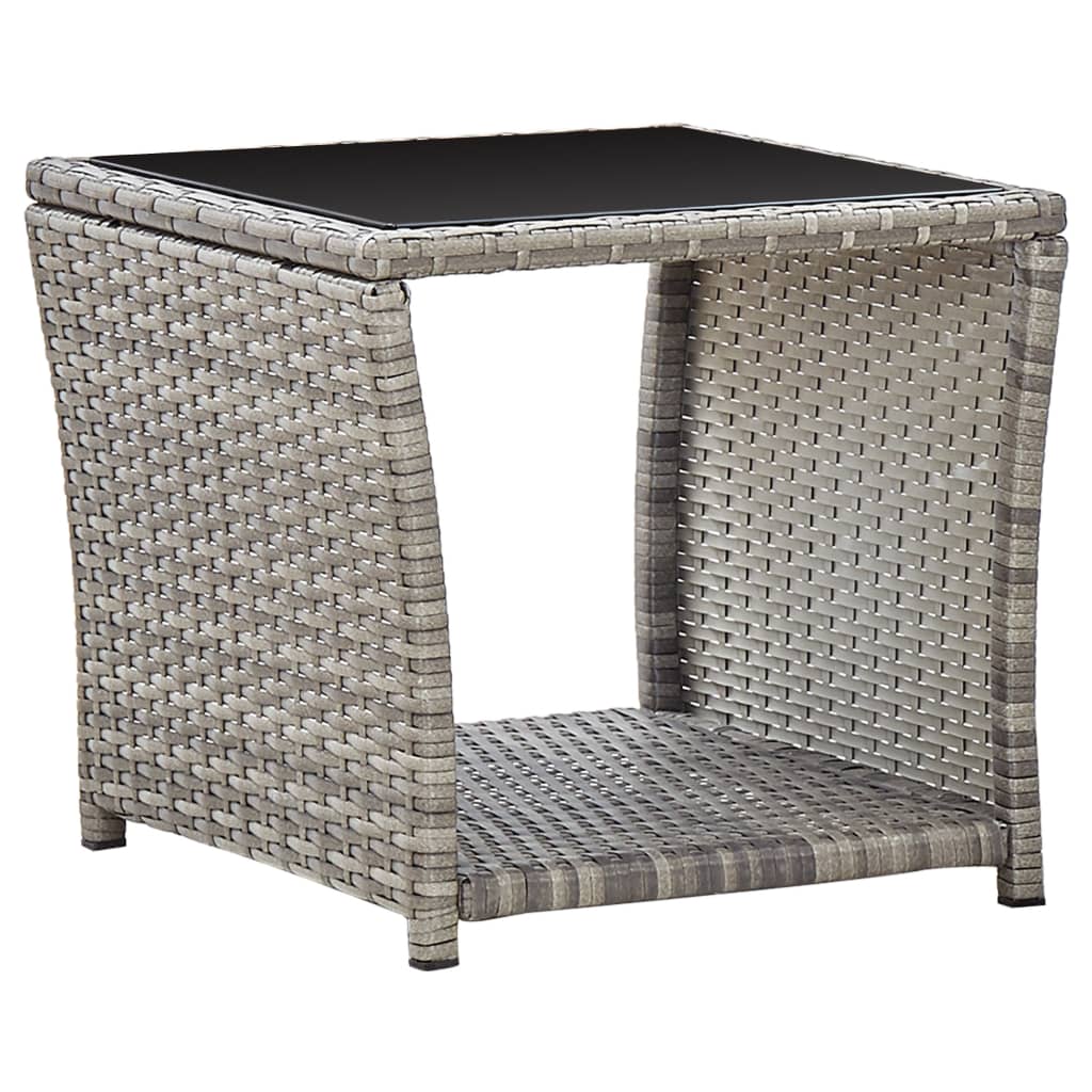 Ensemble à manger de jardin et coussins 2 pcs gris rotin
