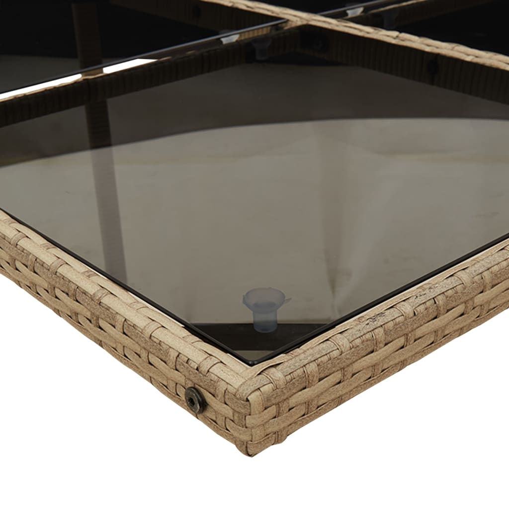 Ensemble à manger de jardin et coussins 9 pcs mélange beige - XIOS