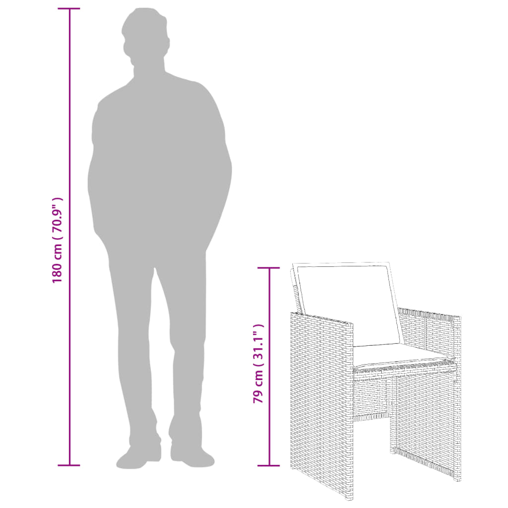 Ensemble à manger de jardin et coussins 9 pcs mélange beige - XIOS