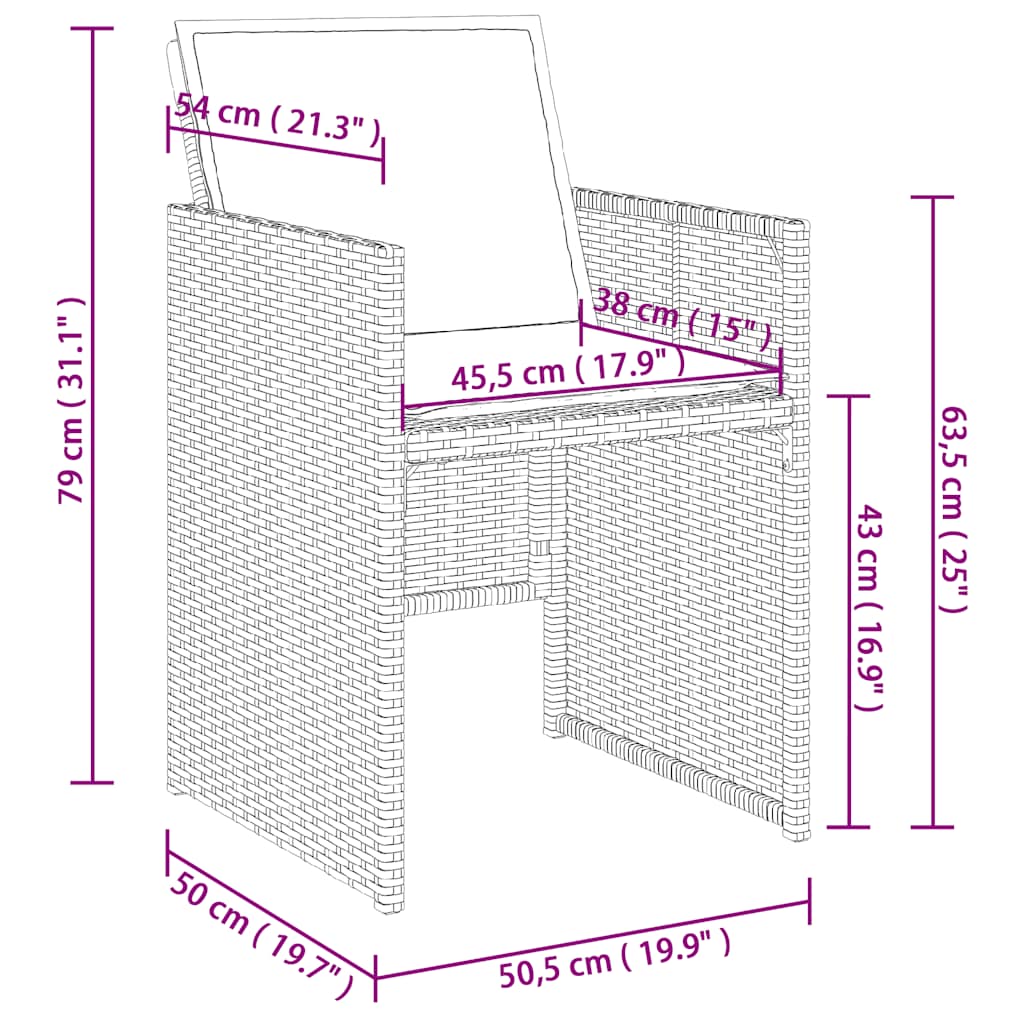 Ensemble à manger de jardin et coussins 11 pcs mélange beige