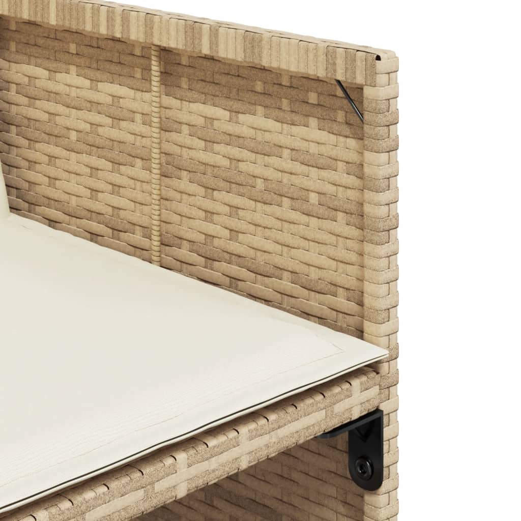 Ensemble à manger de jardin avec coussins 5pcs Beige poly rotin - XIOS