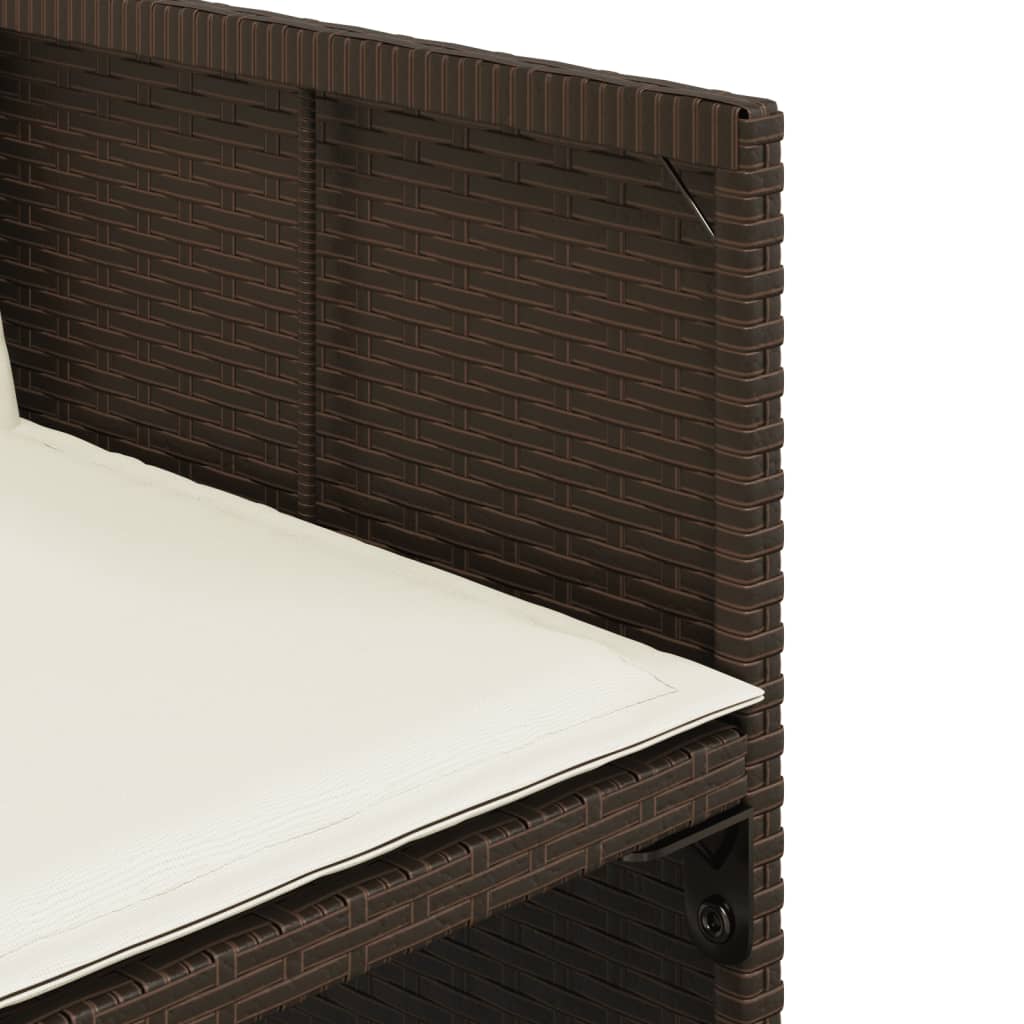 Ensemble à manger de jardin et coussins 7 pcs marron rotin