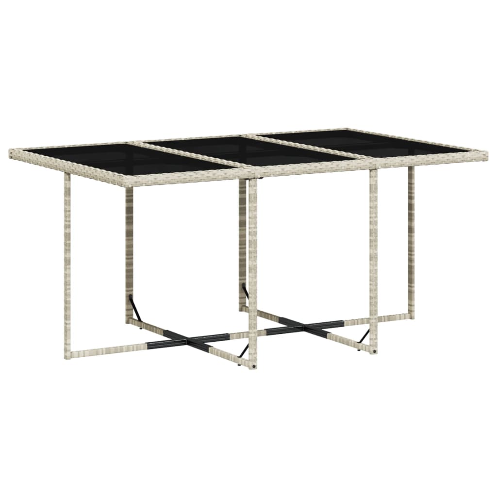 Ensemble à manger de jardin et coussins 7 pcs gris clair rotin