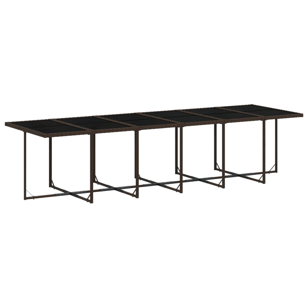 Ensemble à manger de jardin avec coussins 13 pcs marron rotin