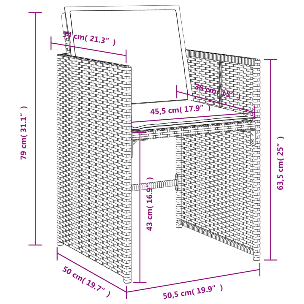 Ensemble à manger de jardin 9 pcs coussins gris résine tressée - XIOS