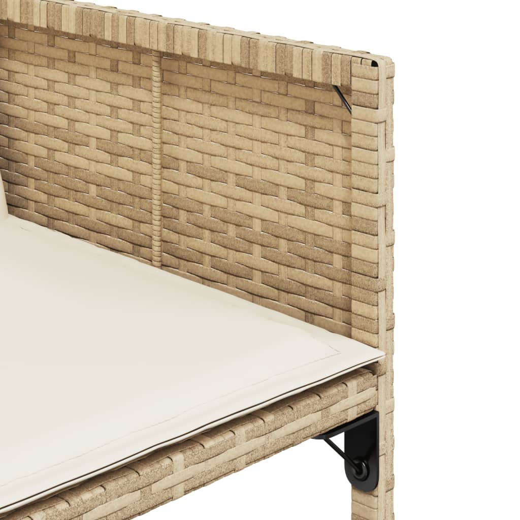 Ensemble à manger de jardin et coussins 9 pcs beige Poly rotin - XIOS