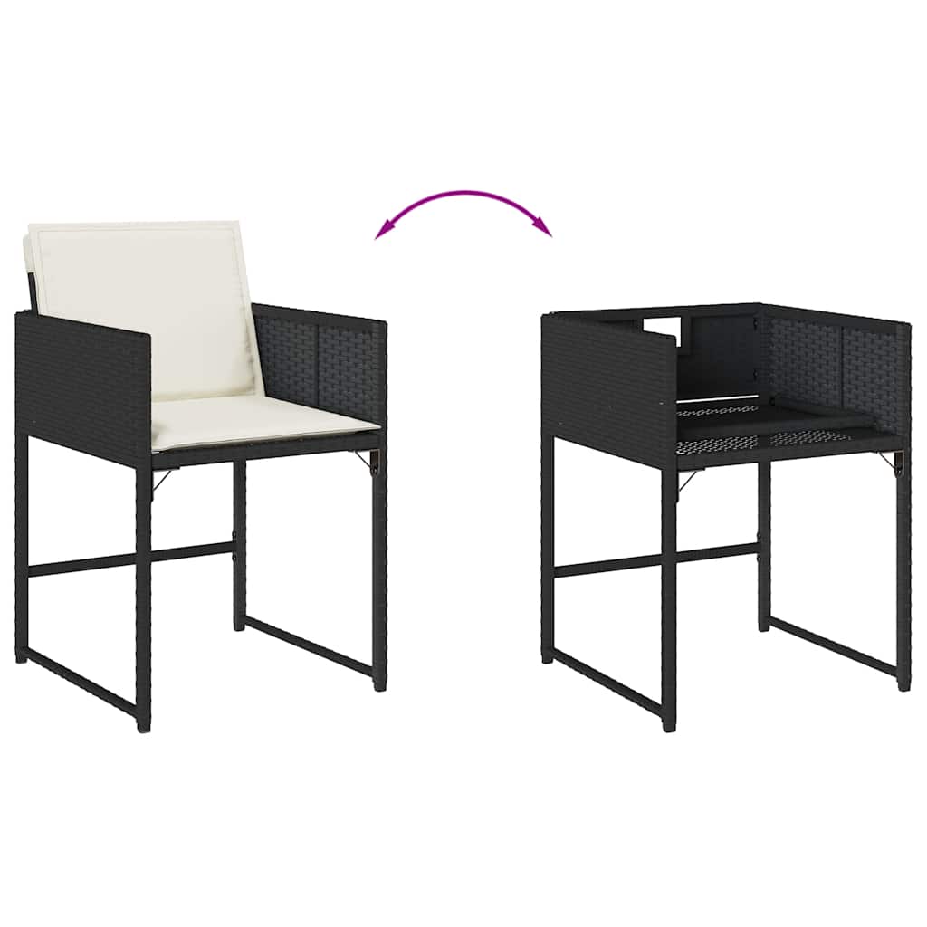 Ensemble à manger de jardin 15 pcs coussins noir résine tressée - XIOS