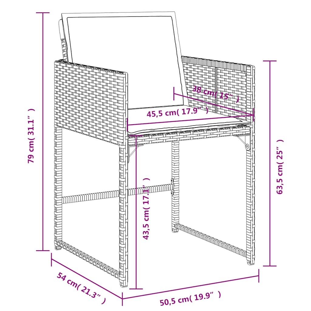 Ensemble à manger de jardin coussins 13 pcs gris résine tressée