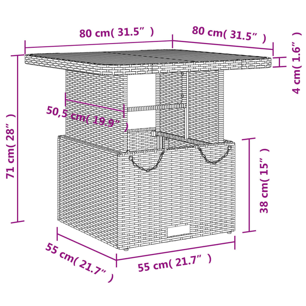 Ensemble à manger de jardin avec coussins 3 pcs Noir