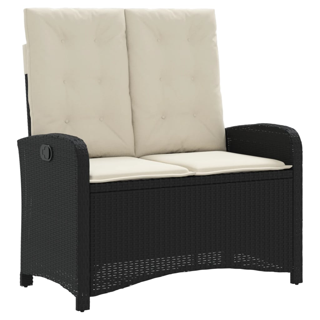 Ensemble à manger de jardin 4 pcs avec coussins noir