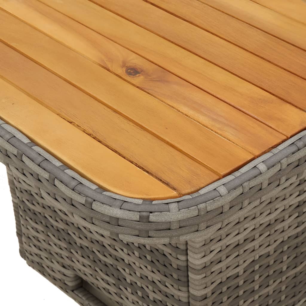Ensemble à manger jardin 4pcs et coussins Gris Résine tressée