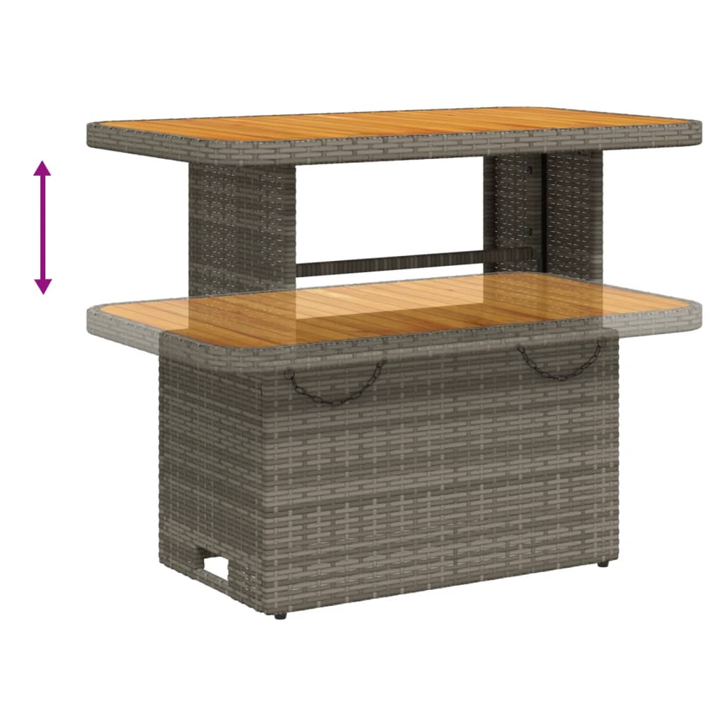 Ensemble à manger jardin 4pcs et coussins Gris Résine tressée